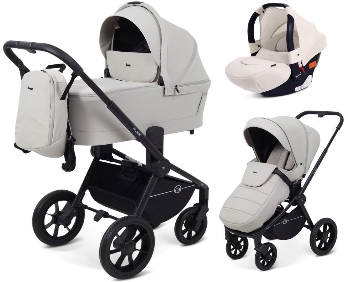 Детская коляска Rant Flex 3 в 1 RA076 с автокреслом Cruise Beige Stone