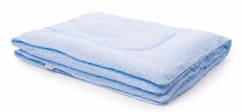 Одеяло Vikalex бязь, холлофайбер 110х140 голубой с бантиками