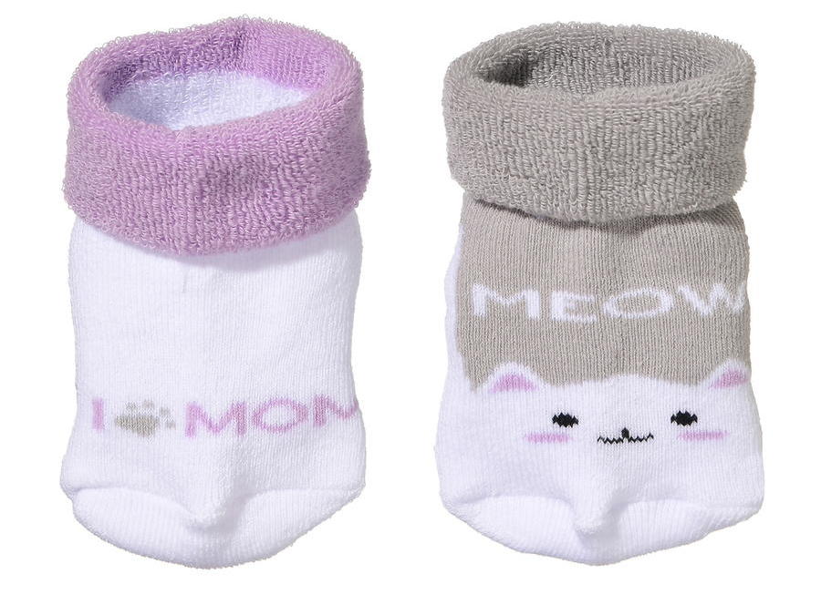 Набор носочков Uviton 2 шт махра Meow 0175 серый/сиреневый 56