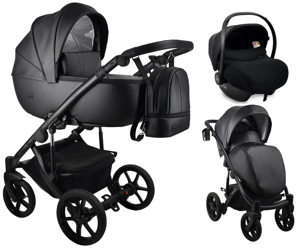 Детская коляска Bexa Air Eco 3 в 1 с автокреслом Avionaut Cosmo 03 черная кожа