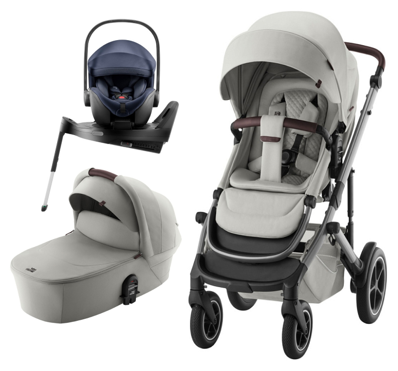 Коляска 3 в 1 Britax Roemer Smile 5Z LUX и автокресло Baby-Safe PRO Style Night Blue + Vario Base 5Z Linen Grey