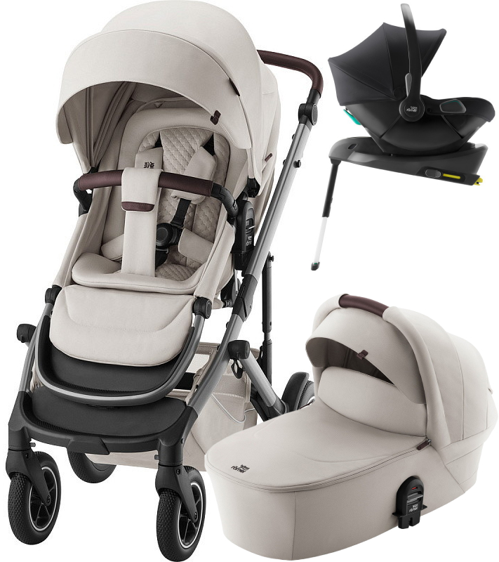 Коляска 4 в 1 Britax Roemer Smile 5Z LUX и автокресло Baby-Safe Core Space Black + база Baby-Safe Core Soft Taupe