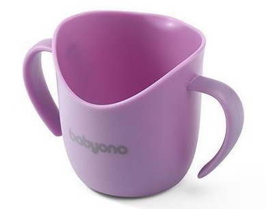 Эргономичная кружечка BabyOno для самостоятельного питья Flow лиловая