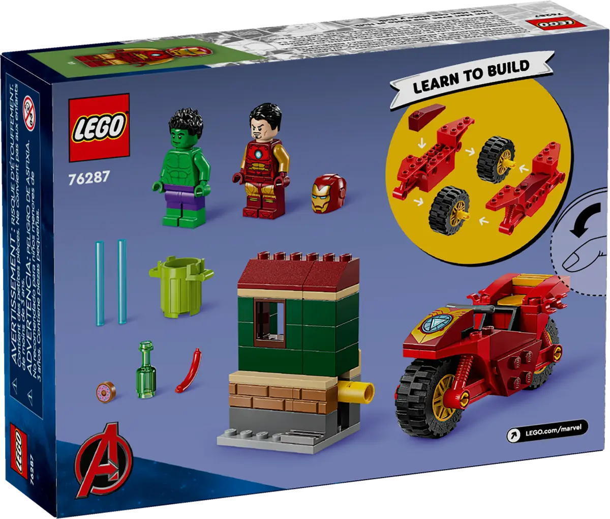Конструктор LEGO SUPER HEROES MARVEL Iron Man with Bike and The Hulk Железный человек с байком и Халк (76287)
