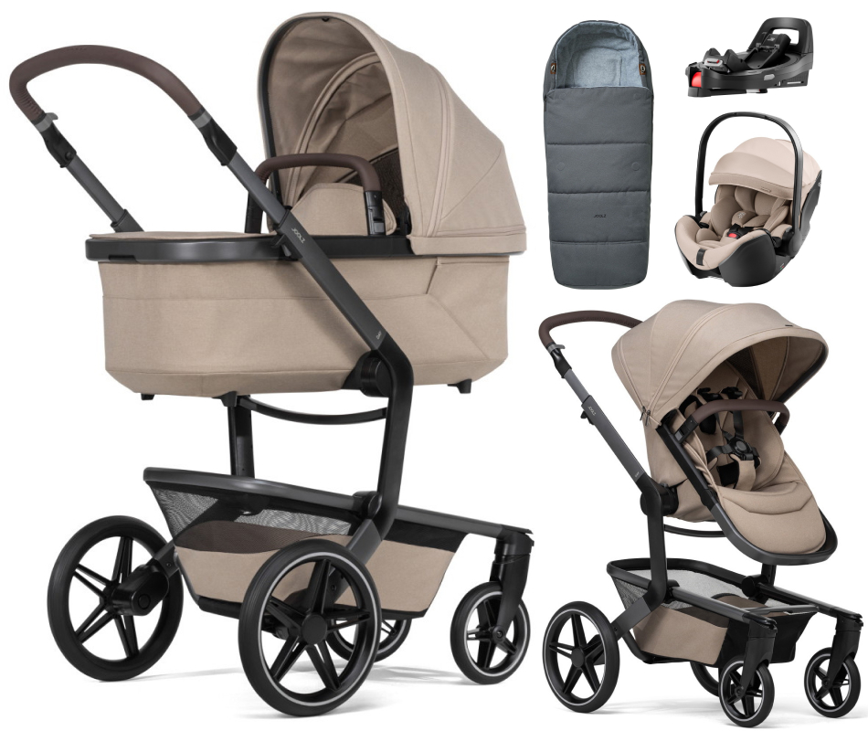 Детская коляска 4 в 1 Joolz Day 5 и автокресло Britax Roemer Baby-Safe Pro Style Teak и база Vario Base 5Z + конверт в подарок Sandy taupe