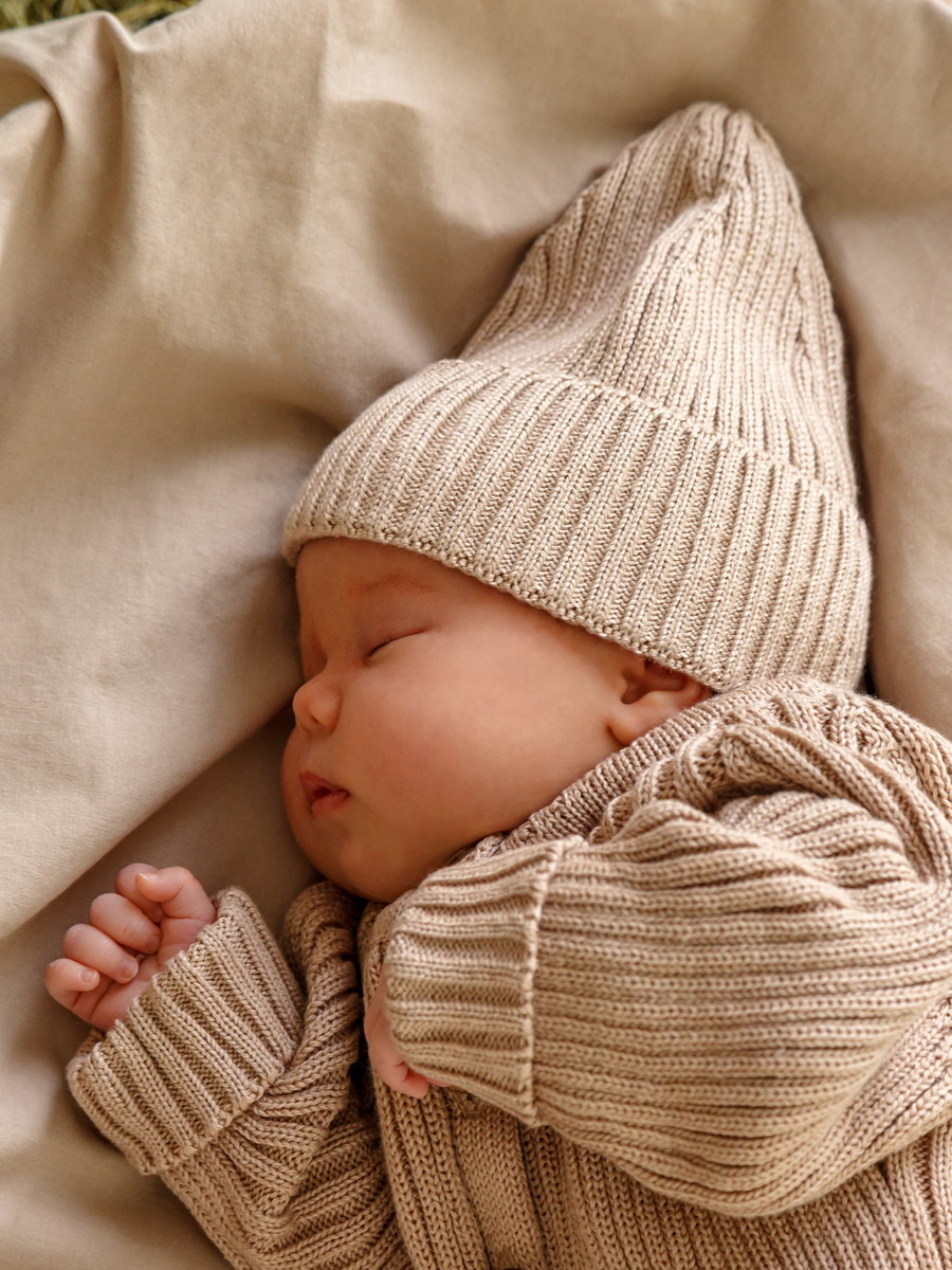 Шапочка вязаная AmaroBaby Pure Love Tot, демисезонная ЧЗ бежевый 42