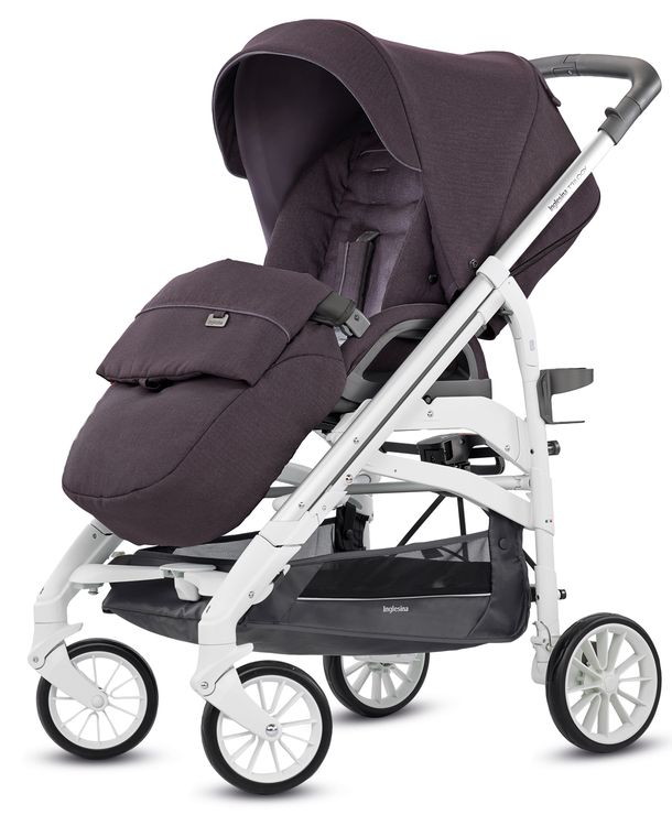Прогулочная коляска Inglesina Trilogy All Over MGL Marron Glace белое шасси