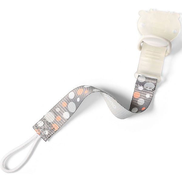 Держатель для пустышки BabyOno Ленточка 712 серый/оранжевый