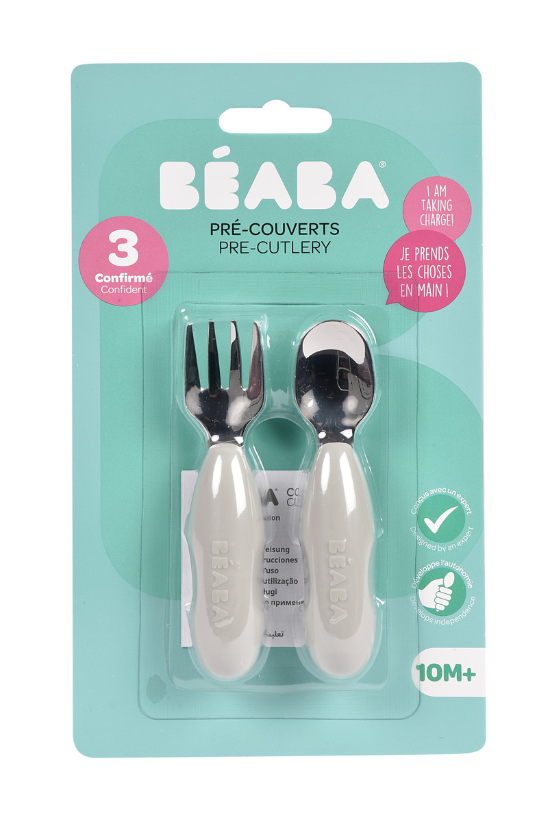 Набор из двух столовых приборов Beaba Lot 2 Pre-Couverts Inox 913581 V GREY