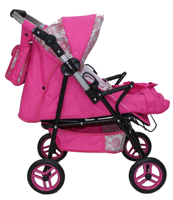 Коляска кукольная-трансформер Adbor Ринг розовый