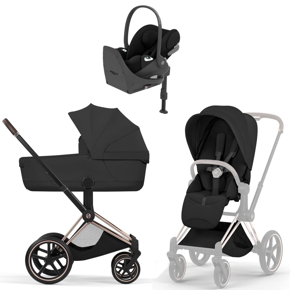 Коляска Cybex Priam V Rosegold Style Cloud T Sepia Black Base T 4 в 1 Sepia Black