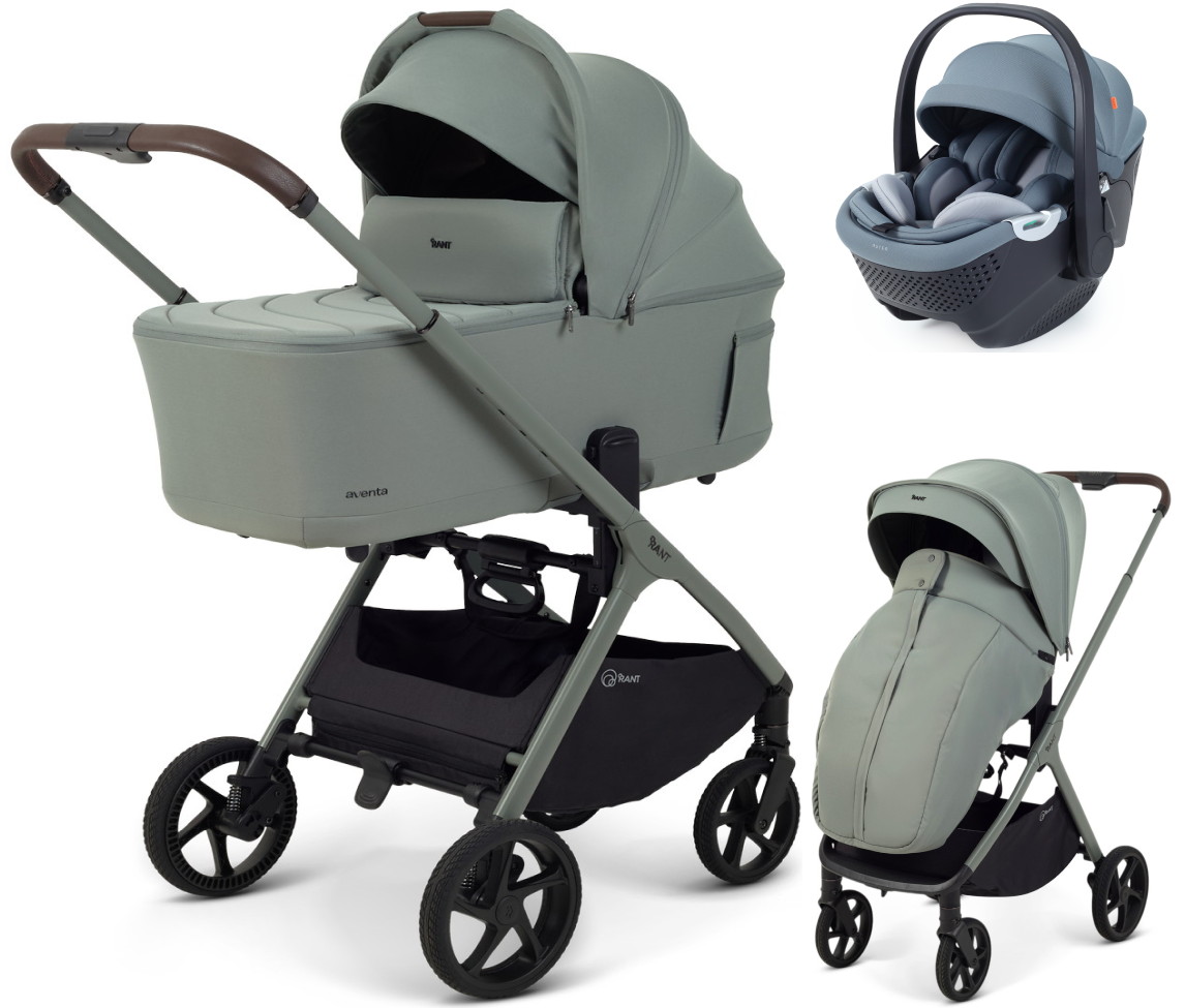 Детская коляска Rant Aventa 3 в 1 с автокреслом Aster Zero Graphite Olive
