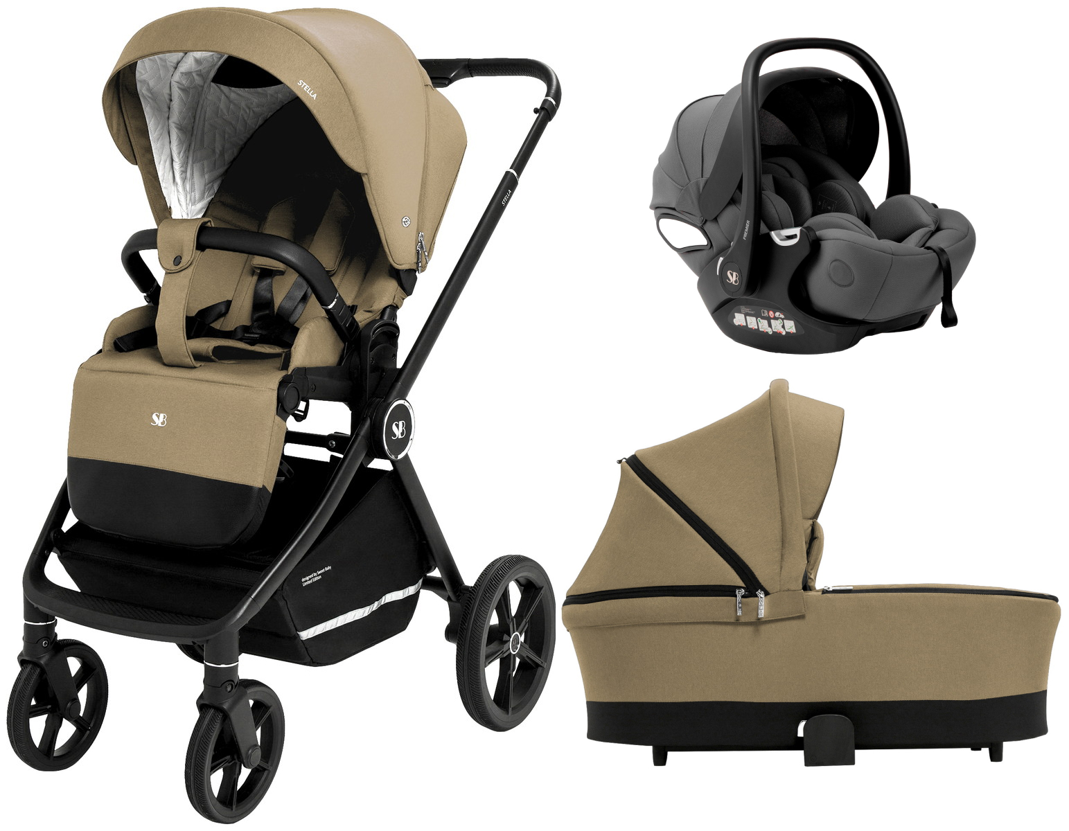 Коляска 3 в 1 Sweet Baby Stella + автокресло Premier Grey Beige