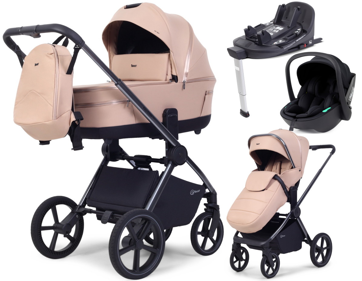 Детская коляска Rant Falcon Soft Therm 4 в 1 с автокреслом Miro Black и базой Beige