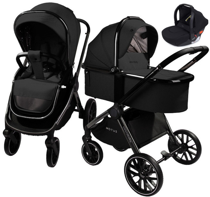 Детская коляска AmaroBaby Motus V2 3 в 1 с автокреслом Rant Cruise Black черный