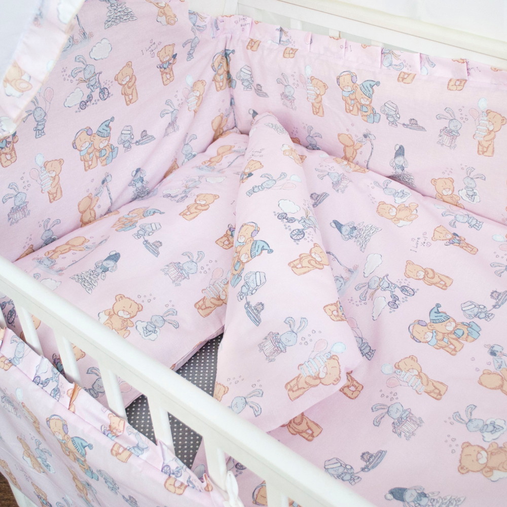 Комплект постельного белья Крошкин дом Друзья розовый