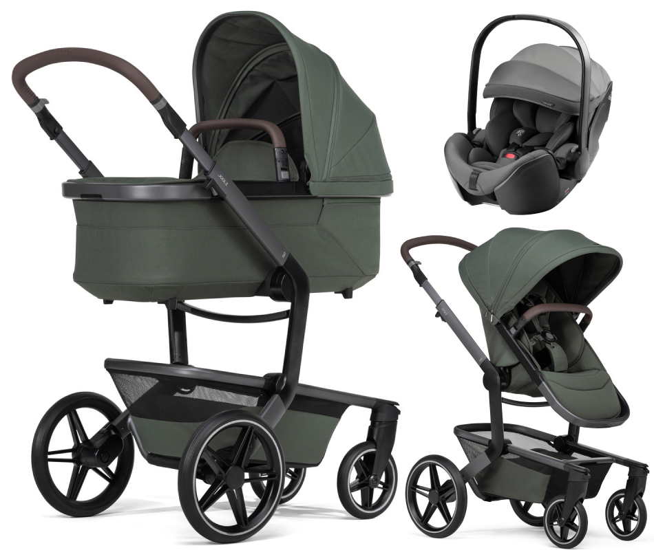 Детская коляска 3 в 1 Joolz Day 5 и автокресло Britax Roemer Baby-Safe Pro Style Mineral Grey без адаптеров Forest Green
