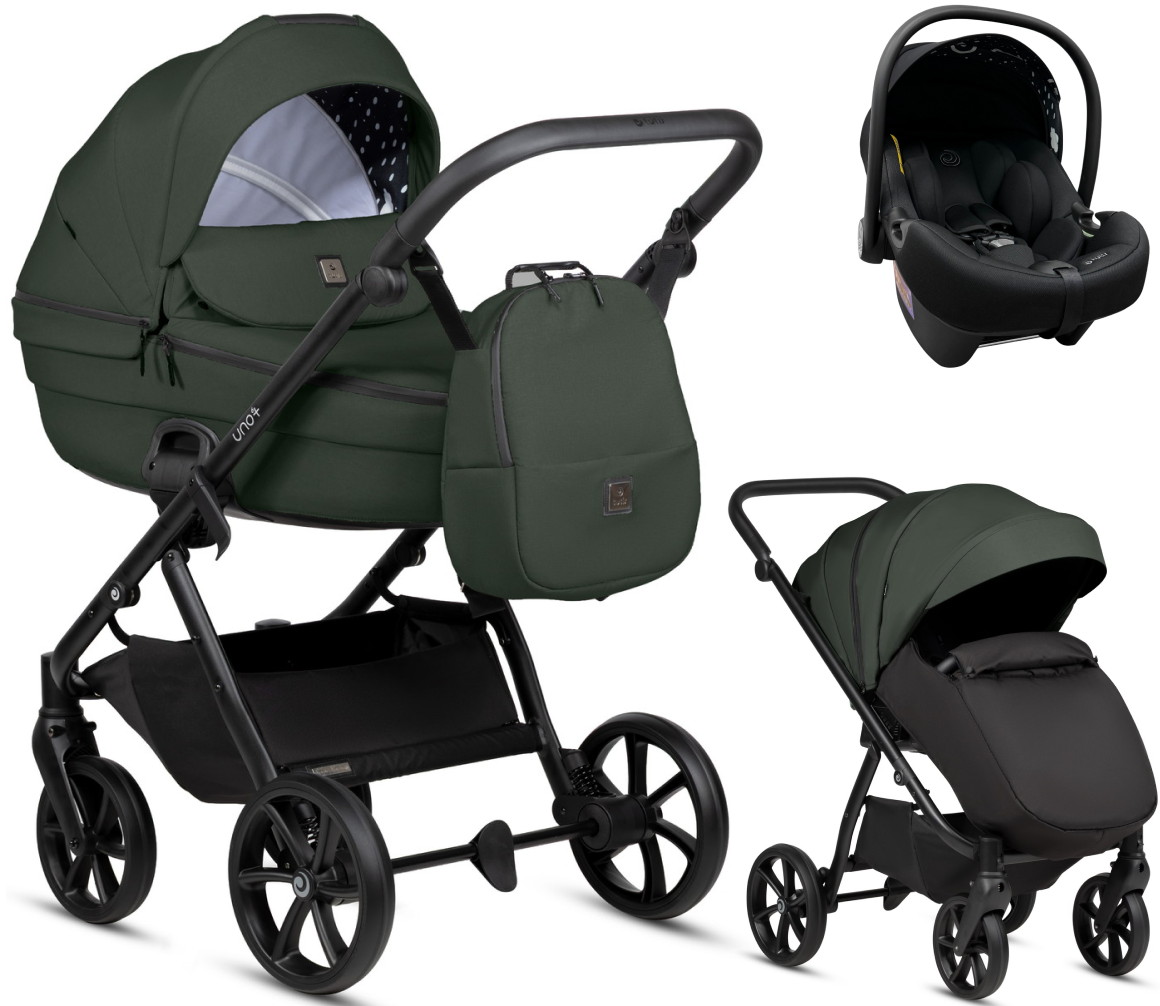 Детская коляска Tutis Uno 6 Plus Essential collection 3 в 1 с автокреслом Elo Lux EduSky Black 1602144 Pistaccio с сумкой