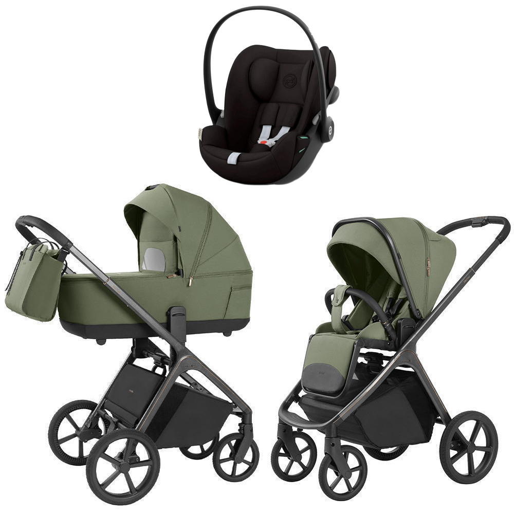 Коляска Carrello Vector 2025 CRL-6551 и автокресло Cybex Cloud G i-Size Magic Black 3 в 1 Field Green