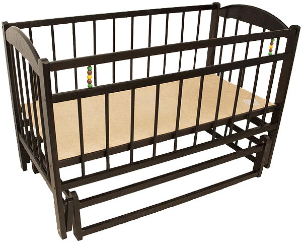 Детская кроватка Уренский Леспромхоз Заюшка 3-6 (маятник поперечный, колесо) 120x60 см темно-коричневый