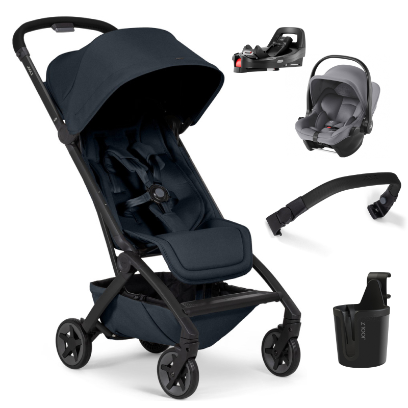 Прогулочная коляска Joolz Aer 2 SE и автокресло Baby-Safe Core Frost Grey и база Vario Base 5Z Dark navy blue