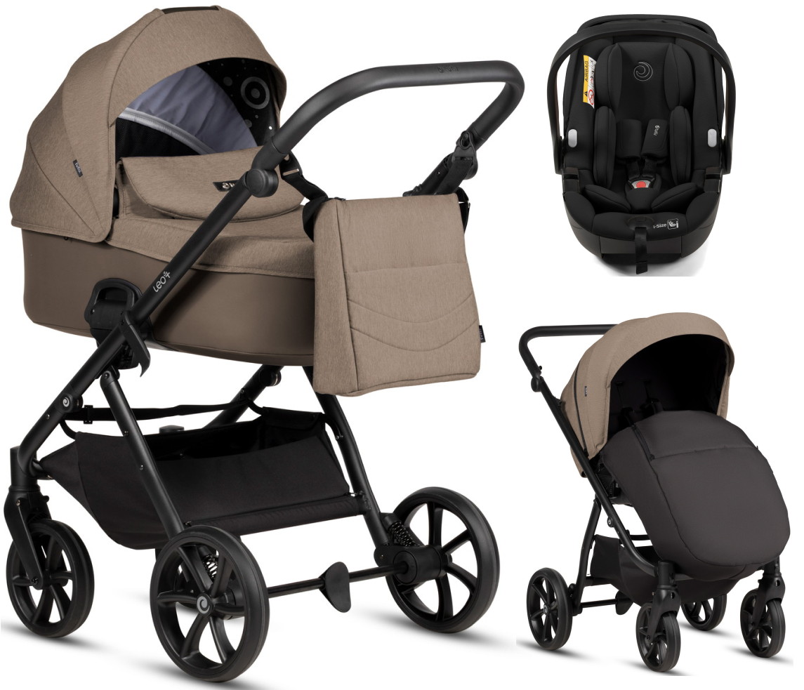 Детская коляска Tutis Leo 3 Plus 3 в 1 с автокреслом Beno Black 1582261 Cinnamon