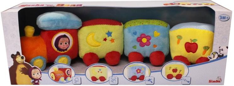 Паровозик Simba плюшевый Маша и Медведь 9301444