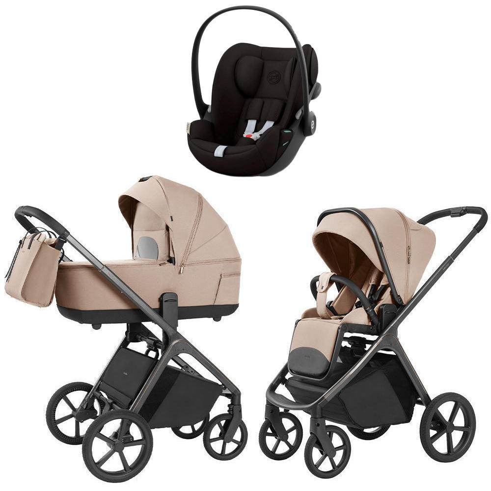 Коляска Carrello Vector 2025 CRL-6551 и автокресло Cybex Cloud G i-Size Magic Black 3 в 1 Mellow Beige