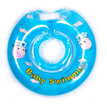 Круг для купания Baby Swimmer 6м+ Остров голубой полуцвет погремушка