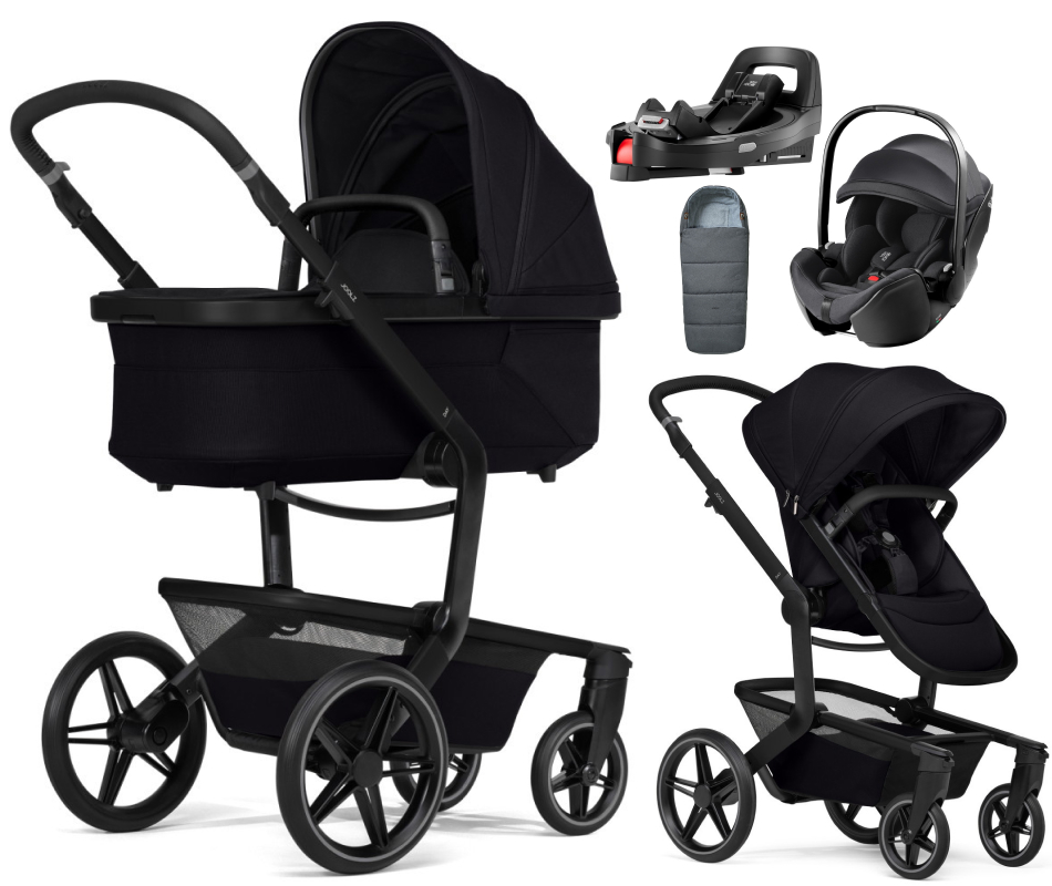 Детская коляска 4 в 1 Joolz Day 5 и автокресло Britax Roemer Baby-Safe Pro Classic Deep Black без адаптеров + конверт в подарок и база Vario Base 5Z Space black