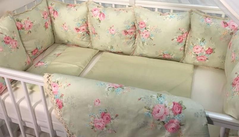 Комплект в кроватку Marele Шебби Шик зеленый 18 пр. 460058-12