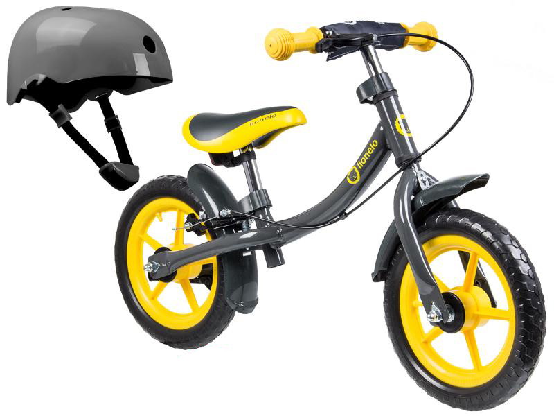 Детский беговел Lionelo Lo-Dan Plus со шлемом безопасности Yellow