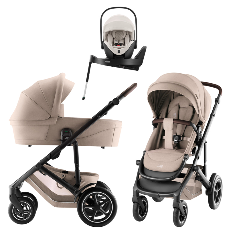 Коляска 3 в 1 Britax Roemer Smile 5Z Style и автокресло Baby-Safe PRO LUX Soft Taupe + Vario Base 5Z Teak
