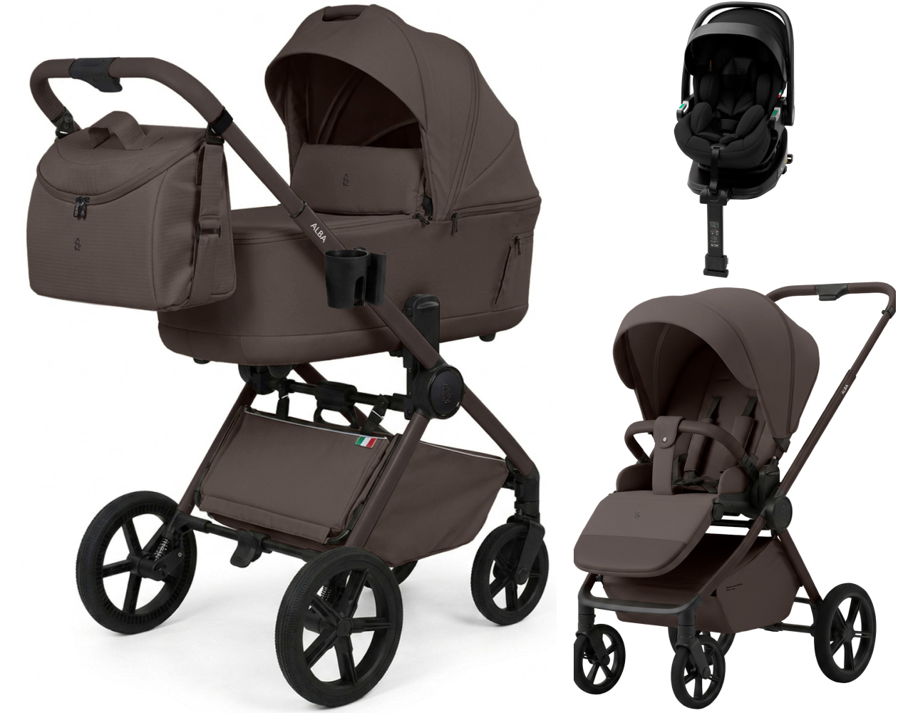 Коляска 4 в 1 Sweet Baby SBL Alba 2.0 и автокресло Premier Plus Black Macadamia
