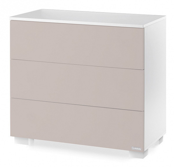 Большой комод с 3 ящиками Italbaby Lunetta Ovale белый/шоколад