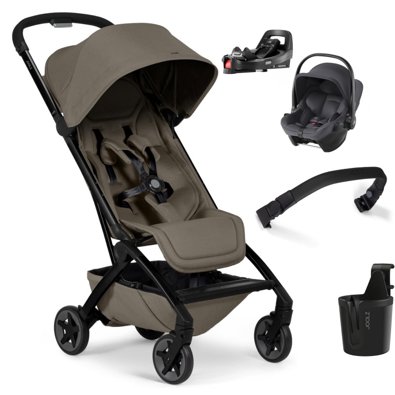 Прогулочная коляска Joolz Aer 2 SE и автокресло Baby-Safe Core Midnight Grey и база Vario Base 5Z Hazel brown
