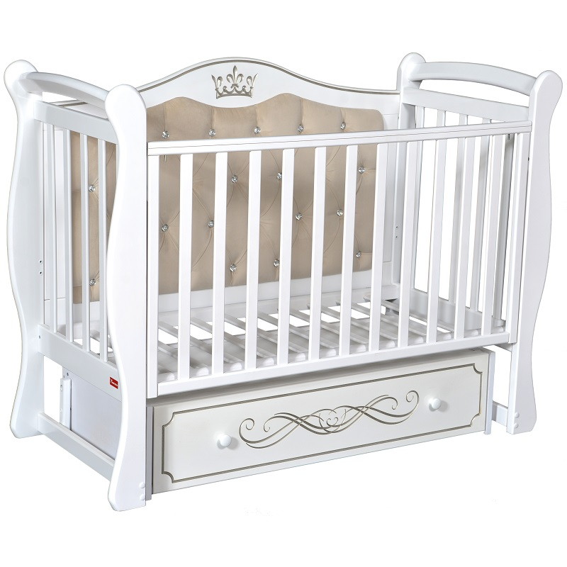 Детская кроватка Francesca Giovanni с маятником белый