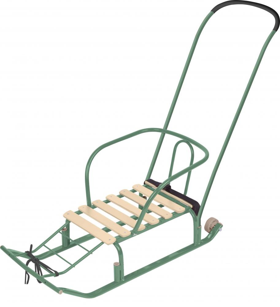 Санки Nika Тимка 5 комфорт с колесами оливковый