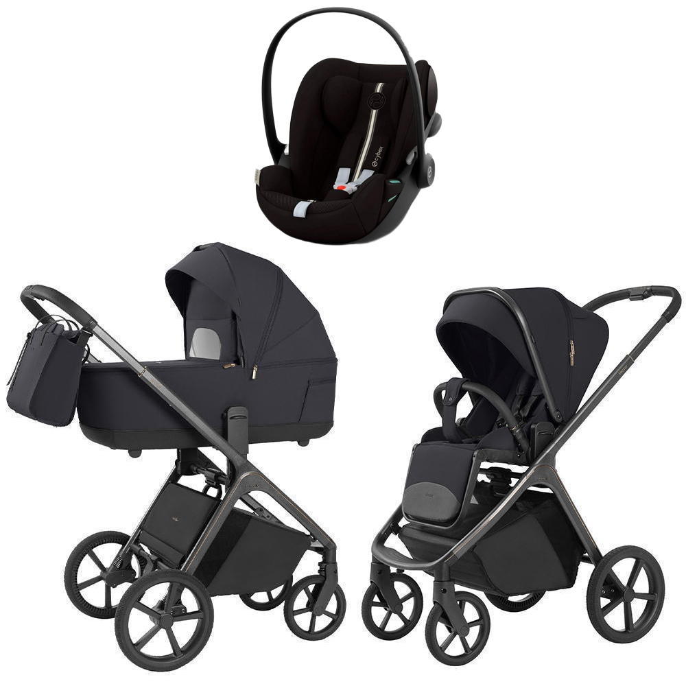 Коляска Carrello Vector 2025 CRL-6551 и автокресло Cybex Cloud G i-Size Moon Black Plus 3 в 1 Shadow Black