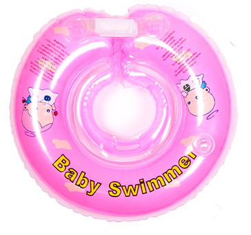 Круг для купания Baby Swimmer 6м+ Бутон розовый полуцвет погремушка