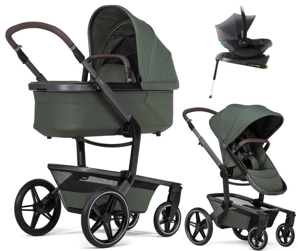 Детская коляска 4 в 1 Joolz Day 5 и автокресло Baby-Safe Core Midnight Grey2 и база Baby-Safe Core Forest Green