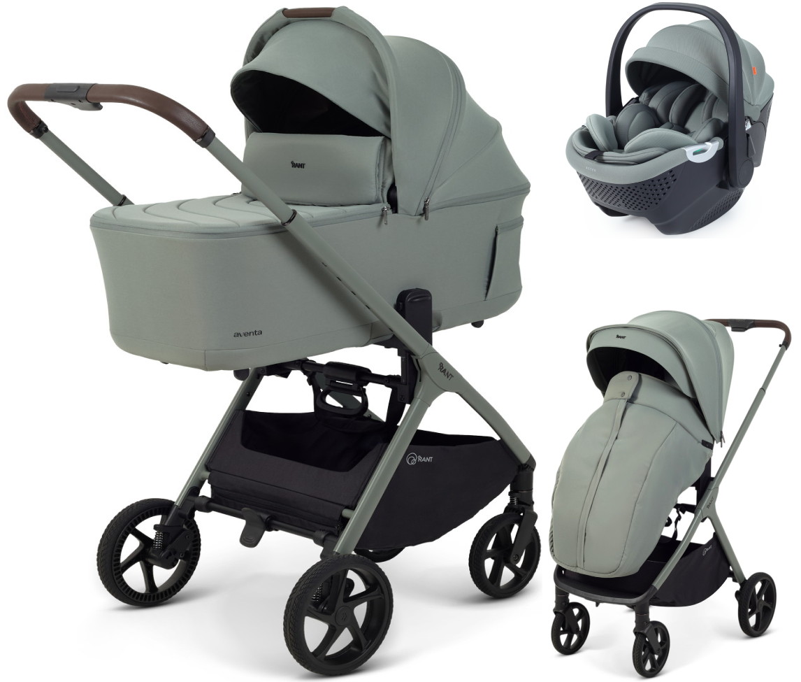 Детская коляска Rant Aventa 3 в 1 с автокреслом Aster Zero Olive Olive