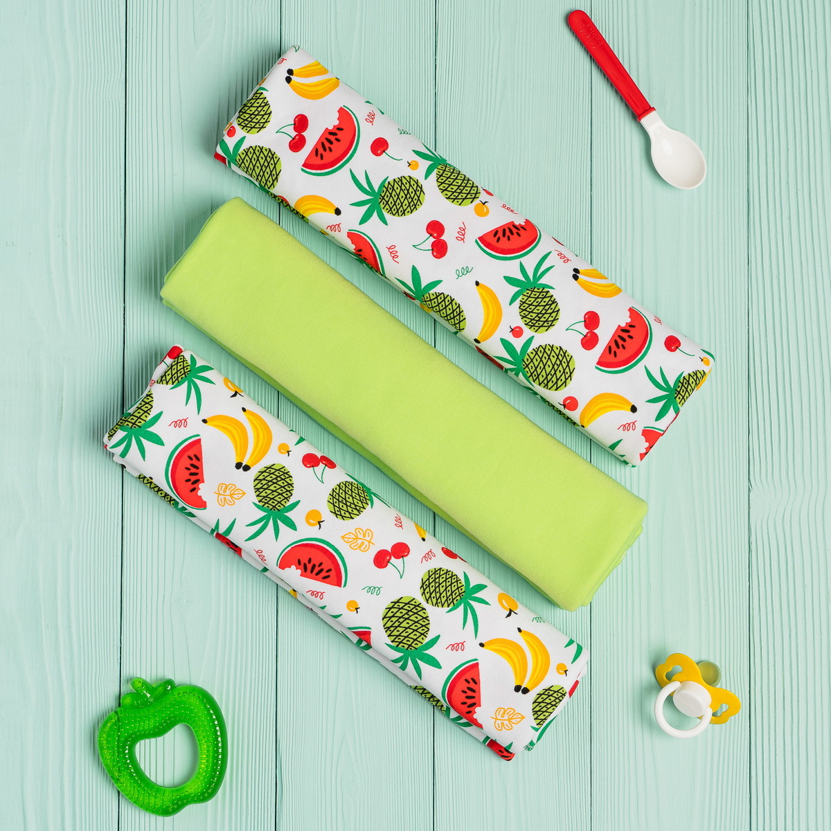 Пеленки Vikalex Фрукты трикотажные интерлок 120х90 в уп. 3 шт.