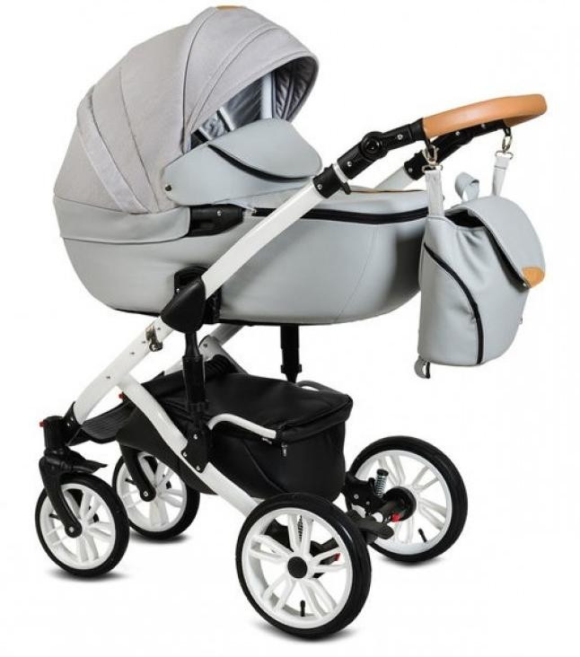 Детская коляска Alis Camaro 2 в 1 Cm 04 (св.серый узор+св.серая кожа)