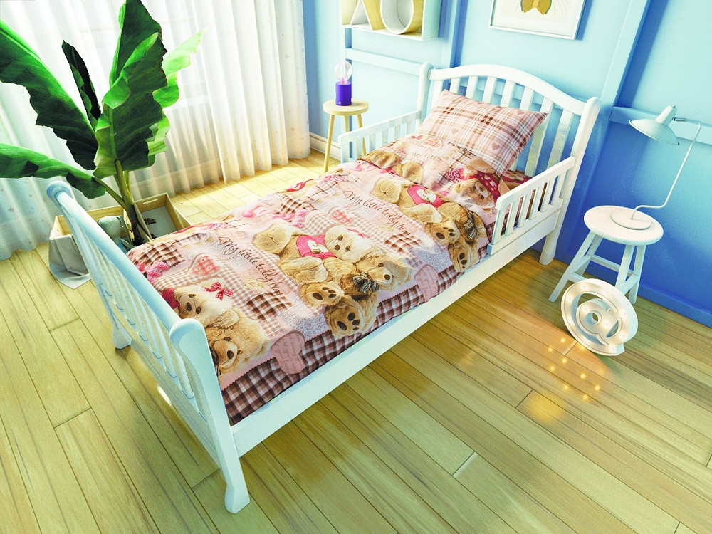 Постельное белье для подростковой кровати Nuovita Плюшевый мишка 2 предмета розовый