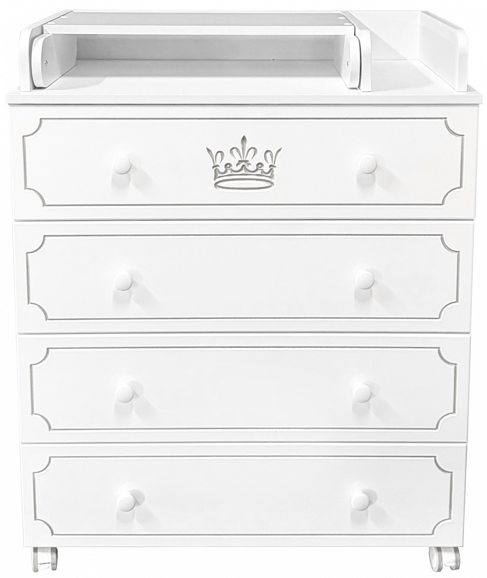 Детский пеленальный комод Кедр Victoria Crown МДФ 80/4 белый