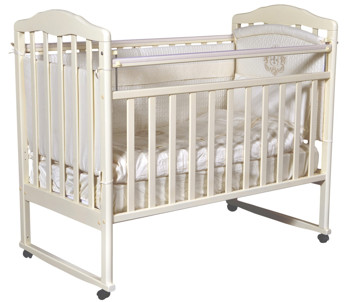 Детская кроватка Антел Алита 2 качалка 120x60 см слоновая кость