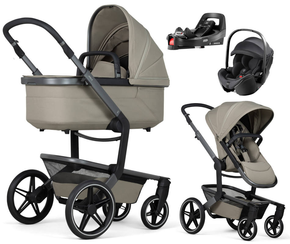 Детская коляска 4 в 1 Joolz Day 5 и автокресло Britax Roemer Baby-Safe Pro Classic Deep Black и база Vario Base 5Z Sage Green