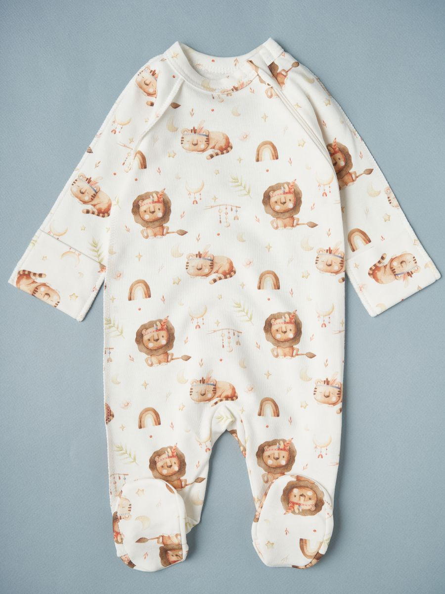 Комбинезон на молнии Little Star Львы индейцы 0208 (ЧЗ-мз) крем 62