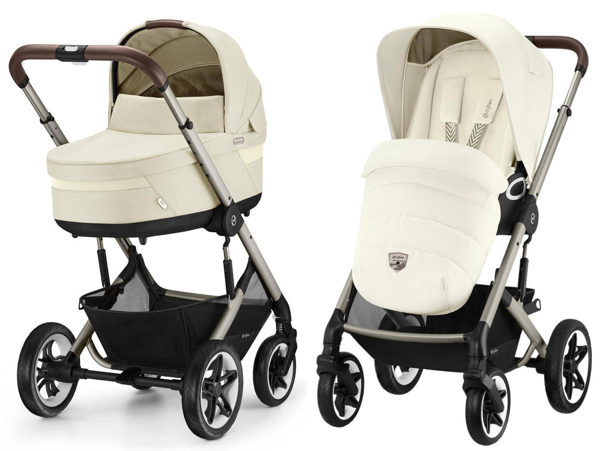Коляска 2 в 1 Cybex Talos S Lux TPE Seashell Beige с дождевиками прогулочного блока и люльки